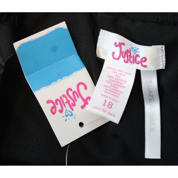 Early 00s VTG Justice Black 2pc Outfit sz 18 NWT Tank Top Layered Pants Velvet - Picture 8 of 13